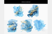 Blue and Gold Watercolor Texture, a Texture Illustration by ClipCraft (Thumbnail 4 of 8)