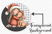 Whimsical Girl and Dog Clipart, an Illustration by Canvas Craft (Thumbnail 2 of 7)