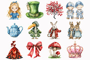 Alice in Wonderland Clipart, an Illustration by Design Market (Thumbnail 2 of 4)