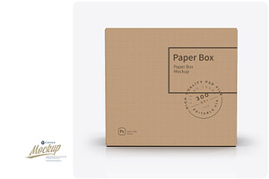 Kraft Paper Box Front View Mockup