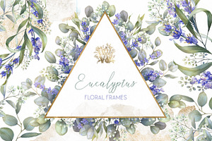 Eucalyptus Greenery Border Clip Art