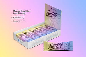 Mockup Snack Bars Box Of 10x40g