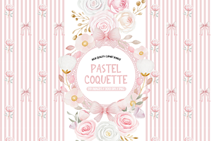 Pastel Coquette Floral Clipart Bundl, an Illustration by TatiMockup