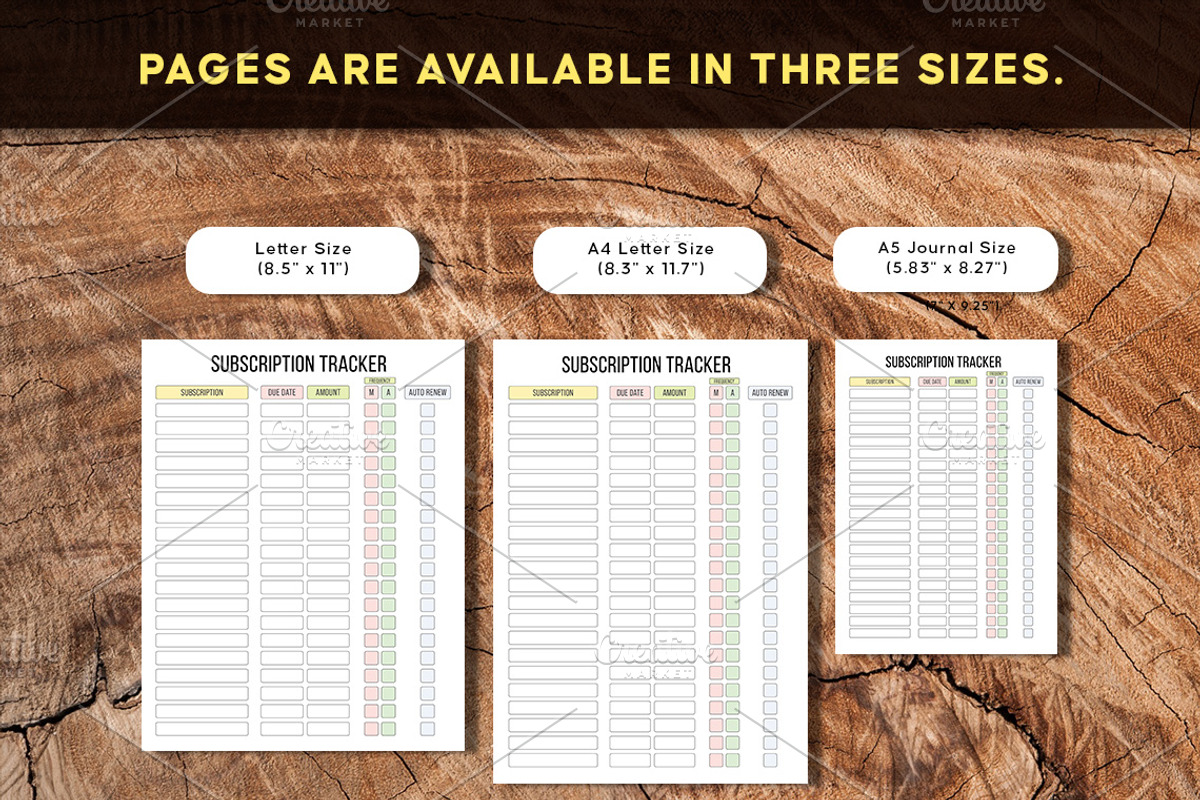 Editable Subscription Tracker, a Stationery Template by Graphicsnext (Photo 4 of 6)
