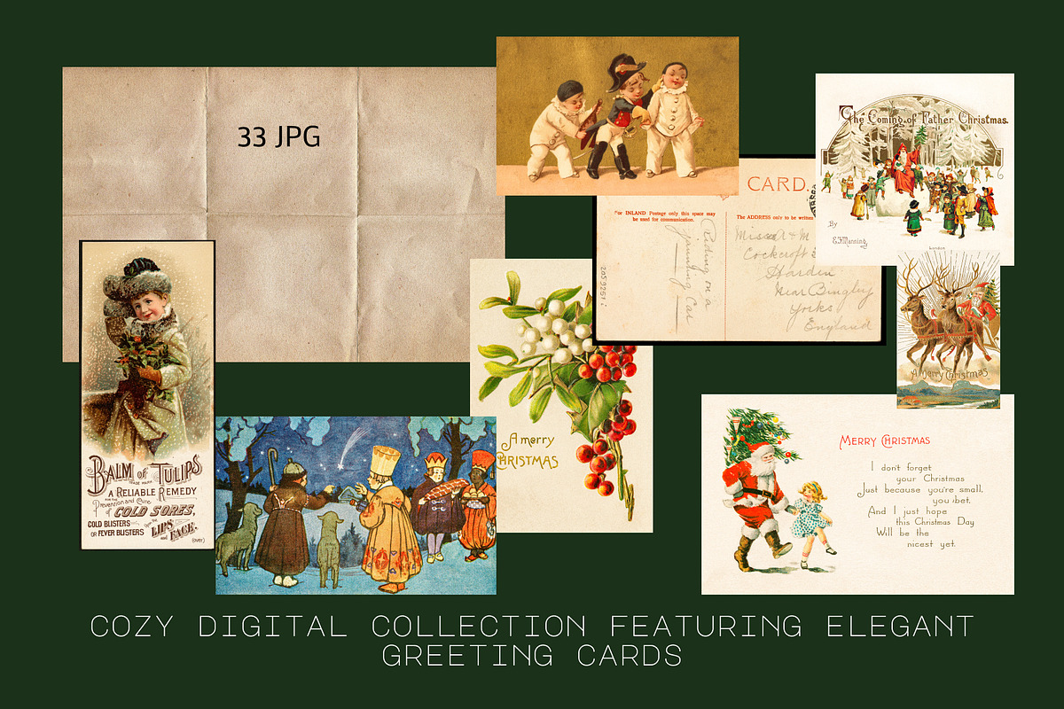 Merry Vintage Christmas Set, an Object Graphic by Anzhelika (Photo 3 of 9)