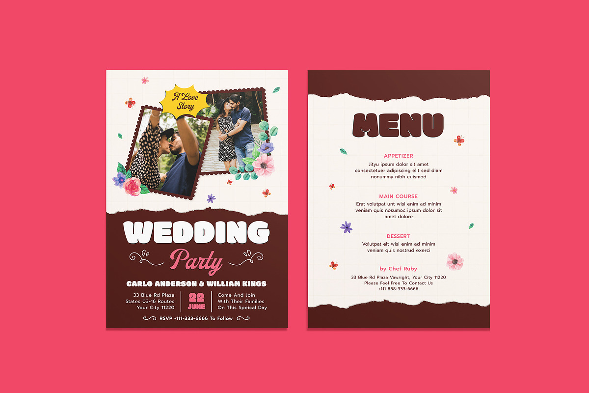 Saloon Wedding Invitation Template, a Resume Template by iDoodle Studio (Photo 1 of 4)