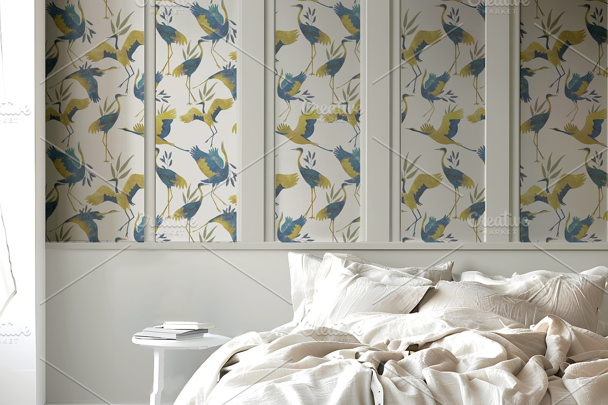 Wallpaper Bedroom Scene  Mockup, a Product Mockup by Nora Gad (Photo 7 of 24)