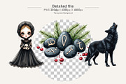 Gothic Academia Christmas Clipart, an Illustration by Artnoy (Thumbnail 3 of 8)
