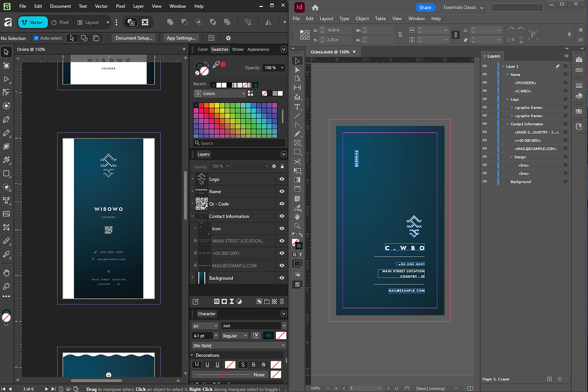 Ociera - Vertical Business Cards, a Business Card Template by Ctrl space studio (Photo 8 of 9)