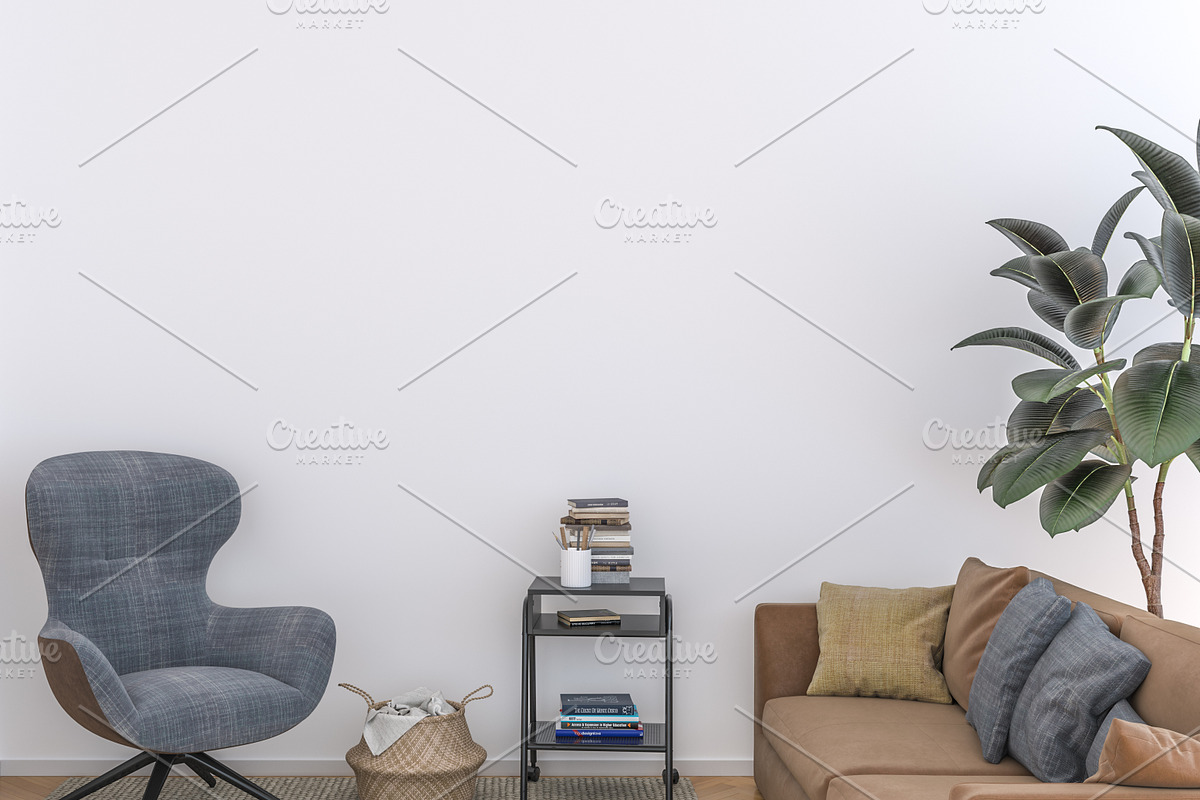 Wall mockup - wallpaper mock up, a Product Mockup by Hunny Badger (Photo 5 of 6)