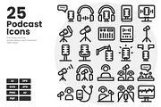 Podcast Icon Pack, an Outline Icon by erifqizeicon (Thumbnail 1 of 2)