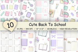 Cute Back To School Digital Paper, a Pattern Graphic by FloridPrintables