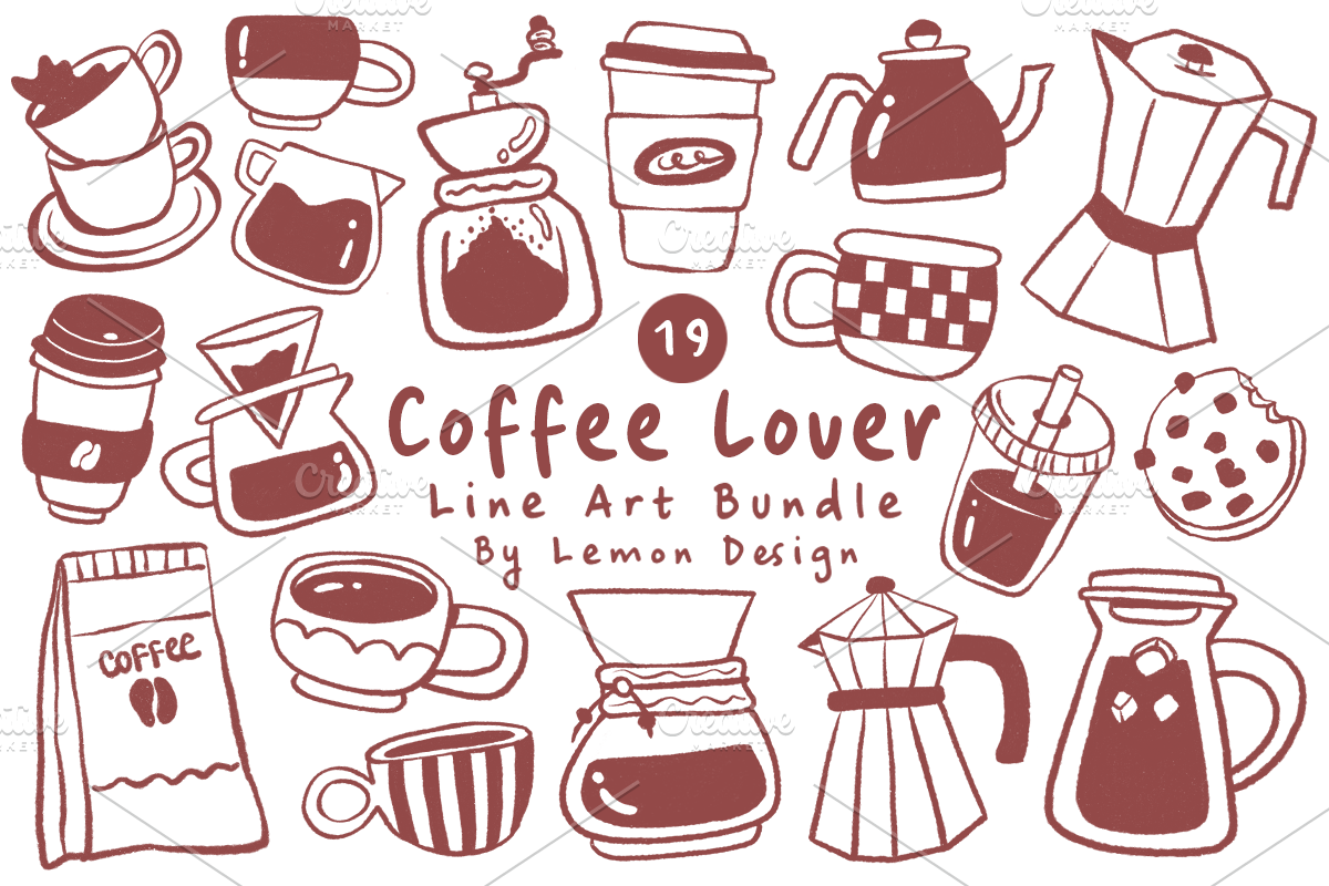 Coffee Lover PNG Clipart Bundle, a Food Illustration by LemonDesign (Photo 1 of 3)