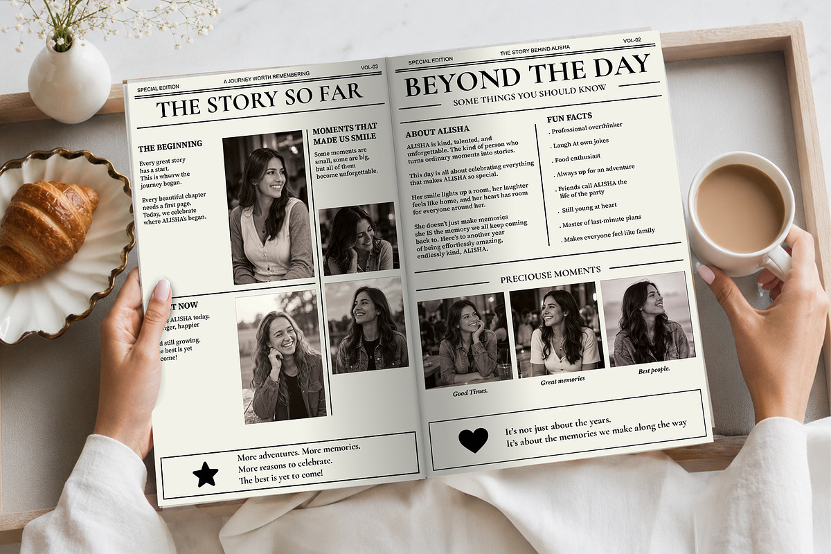 Birthday Newspaper Print Template, a Magazine Template by Shajib Shikder (Photo 2 of 10)