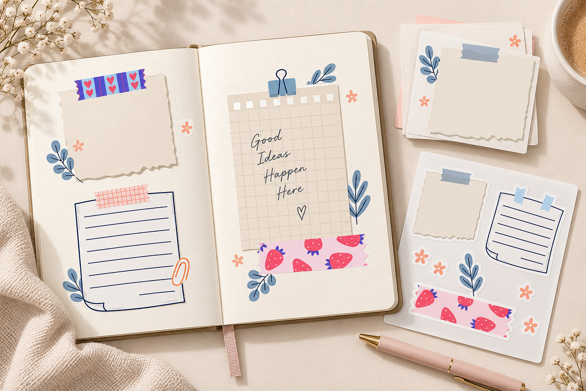 Notes & Washi Tape Illustrations, an Education Illustration by Anna Studio (Photo 2 of 11)