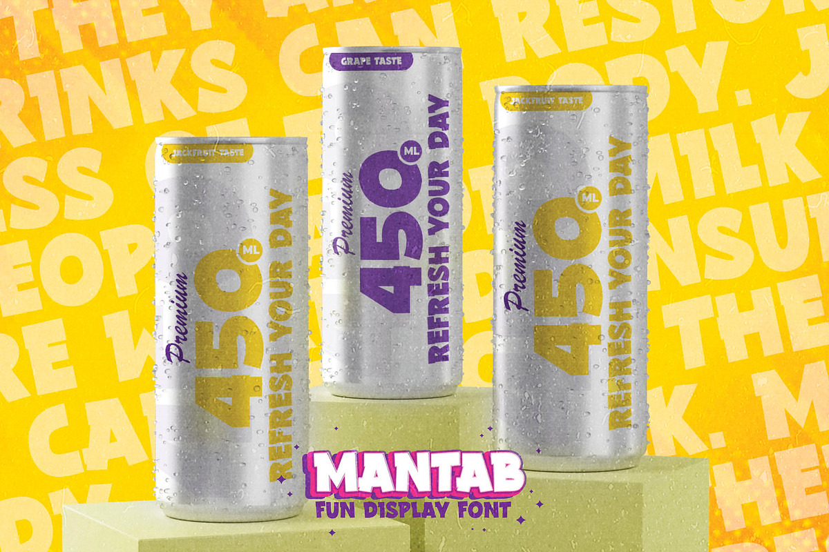 MANTAB - Fun Display Font, a Font by Gassstype (Photo 2 of 9)