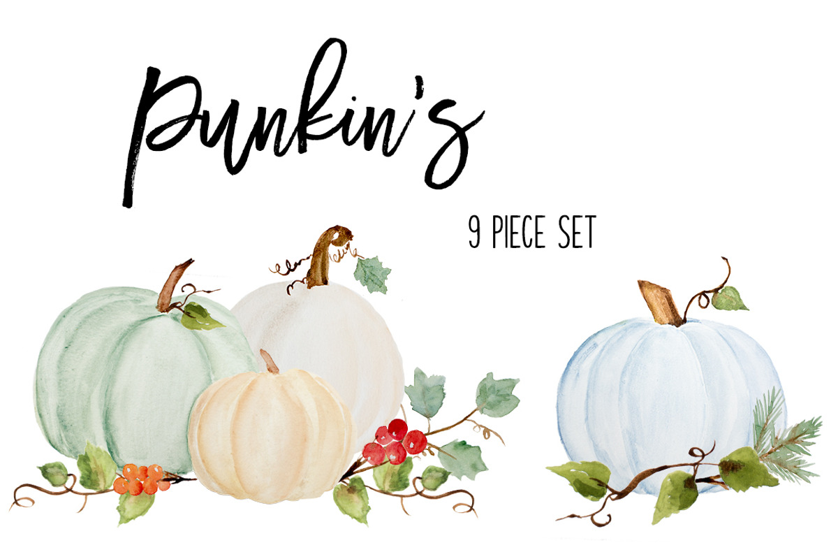 Watercolor Fall Pumpkins, Leaves, an Illustration by DailyMiracleDigitals,LLC (Photo 1 of 7)