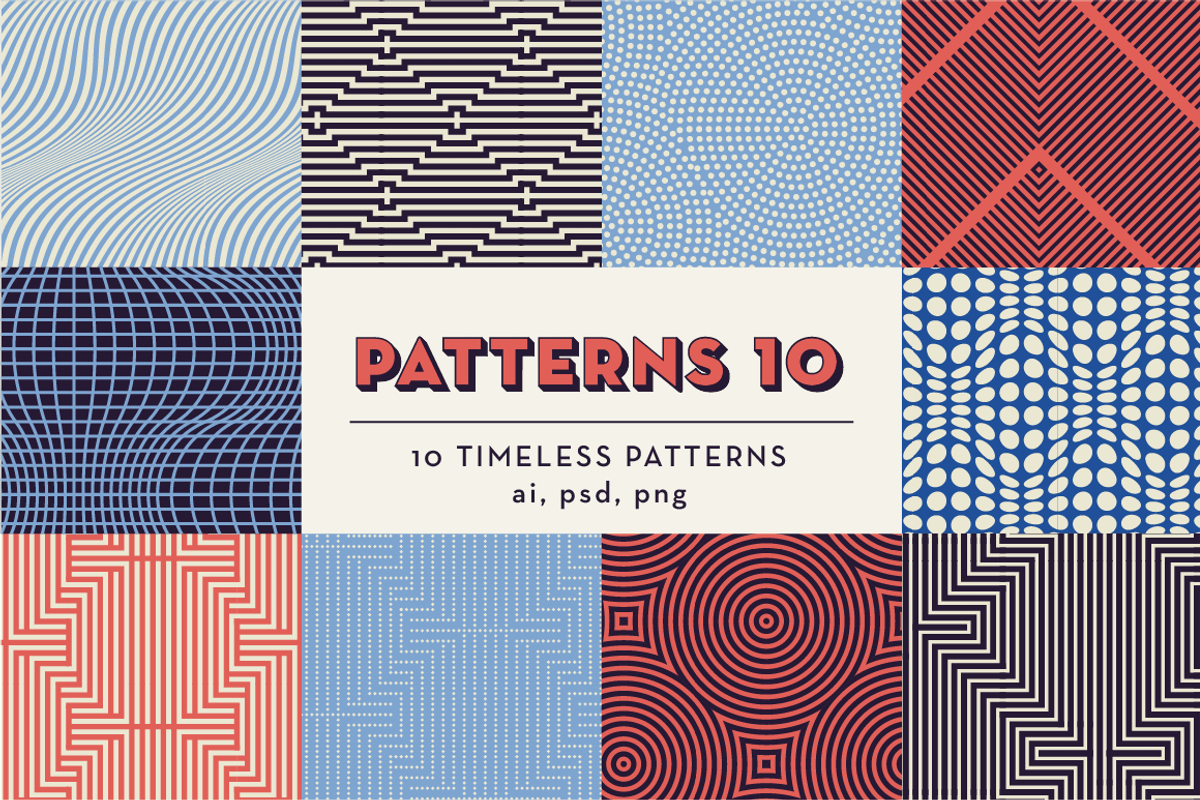 PATTERNS 10: 10 Geometric Patterns, a Pattern Graphic by kloroform (Photo 1 of 5)