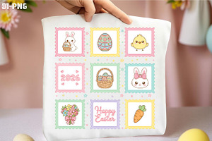 Easter Postage Stamp Sublimation, an Illustration by Libby Wishes