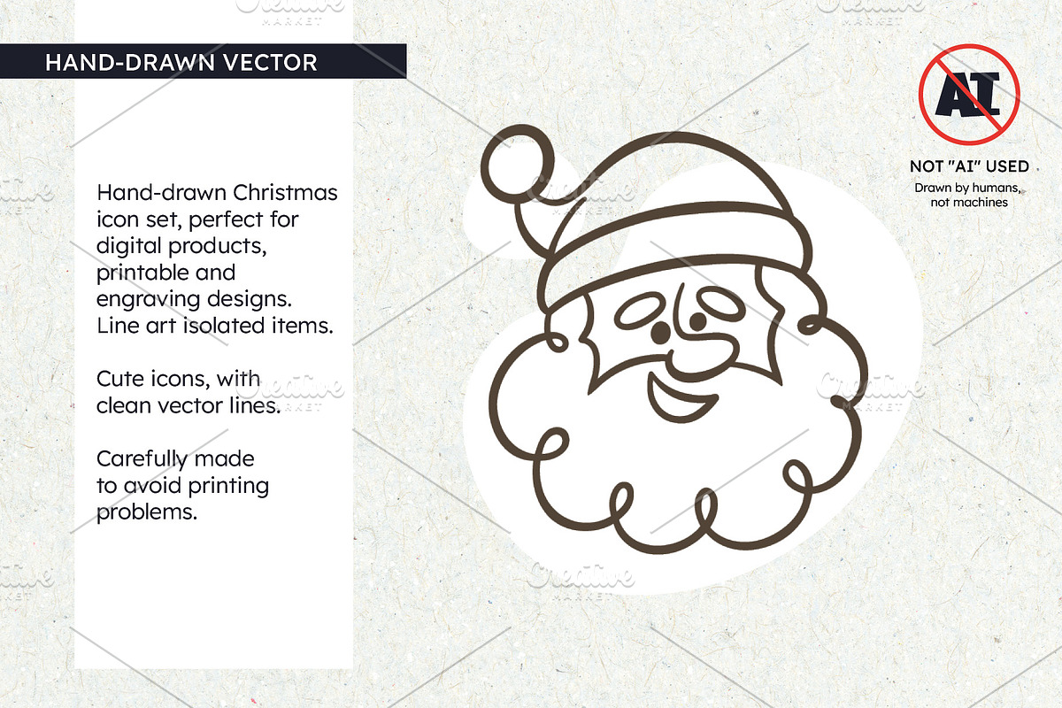 Christmas Icon Set, an Outline Icon by insemar (Photo 2 of 4)