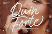 Quin Forte Hand Drawn Monoline Font, a Script Font by Maulana Creative (Thumbnail 1 of 7)