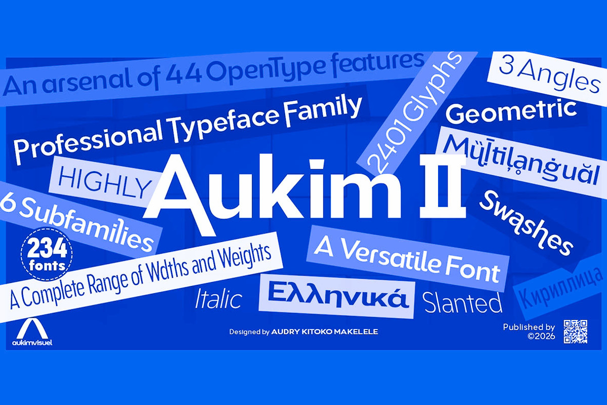Aukim II Compressed, a Sans Serif Font by Aukimvisuel (Photo 1 of 15)