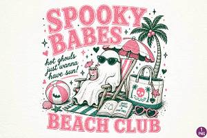 Summer Beach Club Ghost Sublimation, a Seasonal Illustration by DreamPrint404