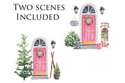 Christmas Doorway & Wreath, an Illustration by Graphic Blue Bird (Thumbnail 4 of 7)