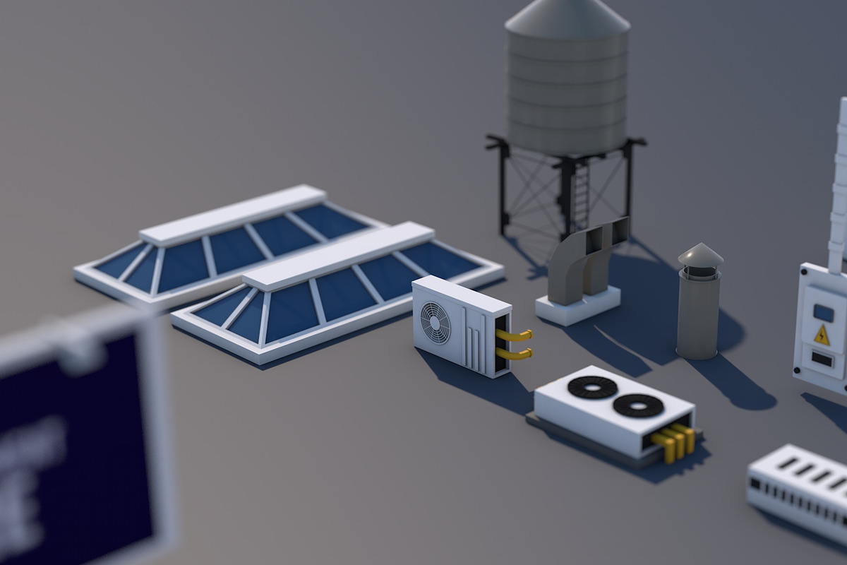 Roads, Rooftop & Street Elements, an Architecture 3D Model by multimedia4ds (Photo 10 of 13)