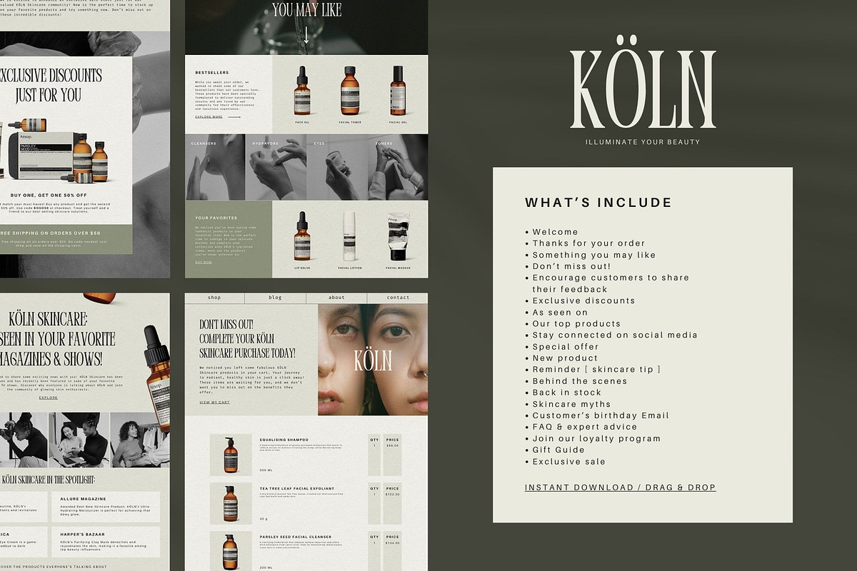 Skin Care Brand Email Canva, an Email Template by Amaré Creative (Photo 3 of 6)