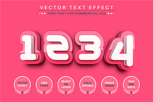 3D Pink - Editable Text Effect