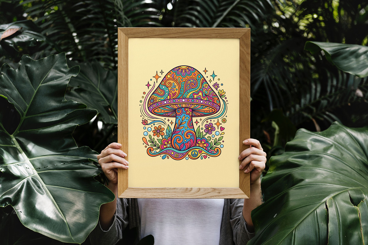 Groovy Mushrooms Clipart, an Object Illustration by Forhadx5 (Photo 11 of 11)
