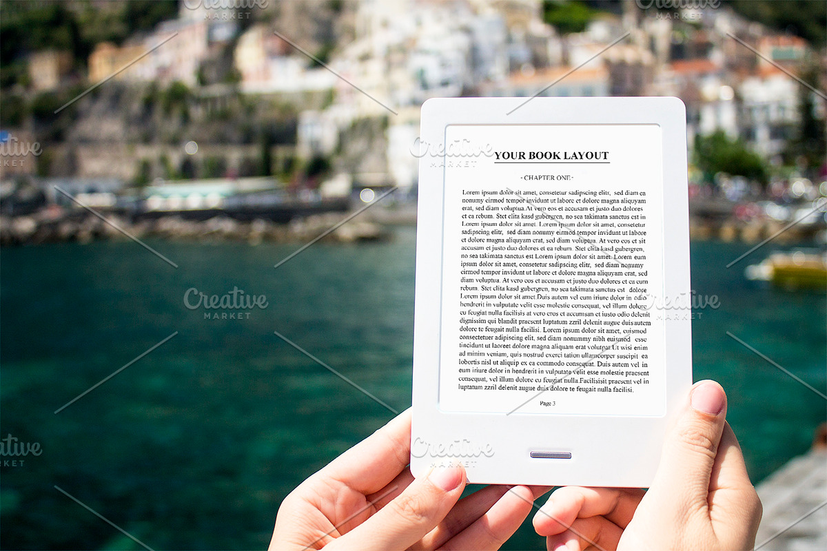 E-book Reader, MockUp, a Bottom Mockup by Mockup Stories