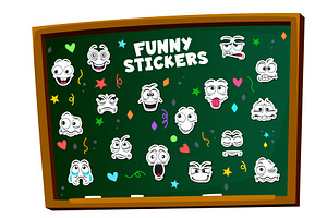 Cartoon funny face emotions, a Person Illustration by Vector Tradition
