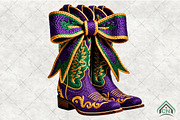 Crochet Mardi Gras Boots PNG, an Illustration by Craft Nest (Thumbnail 1 of 4)