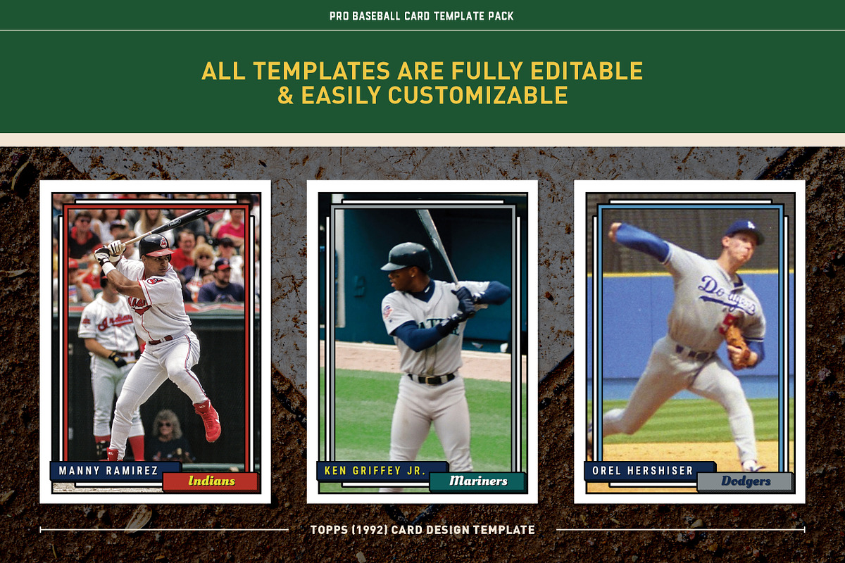 1990's Pro Baseball Card Templates, a Card Template by Chris Weibring (Photo 6 of 11)