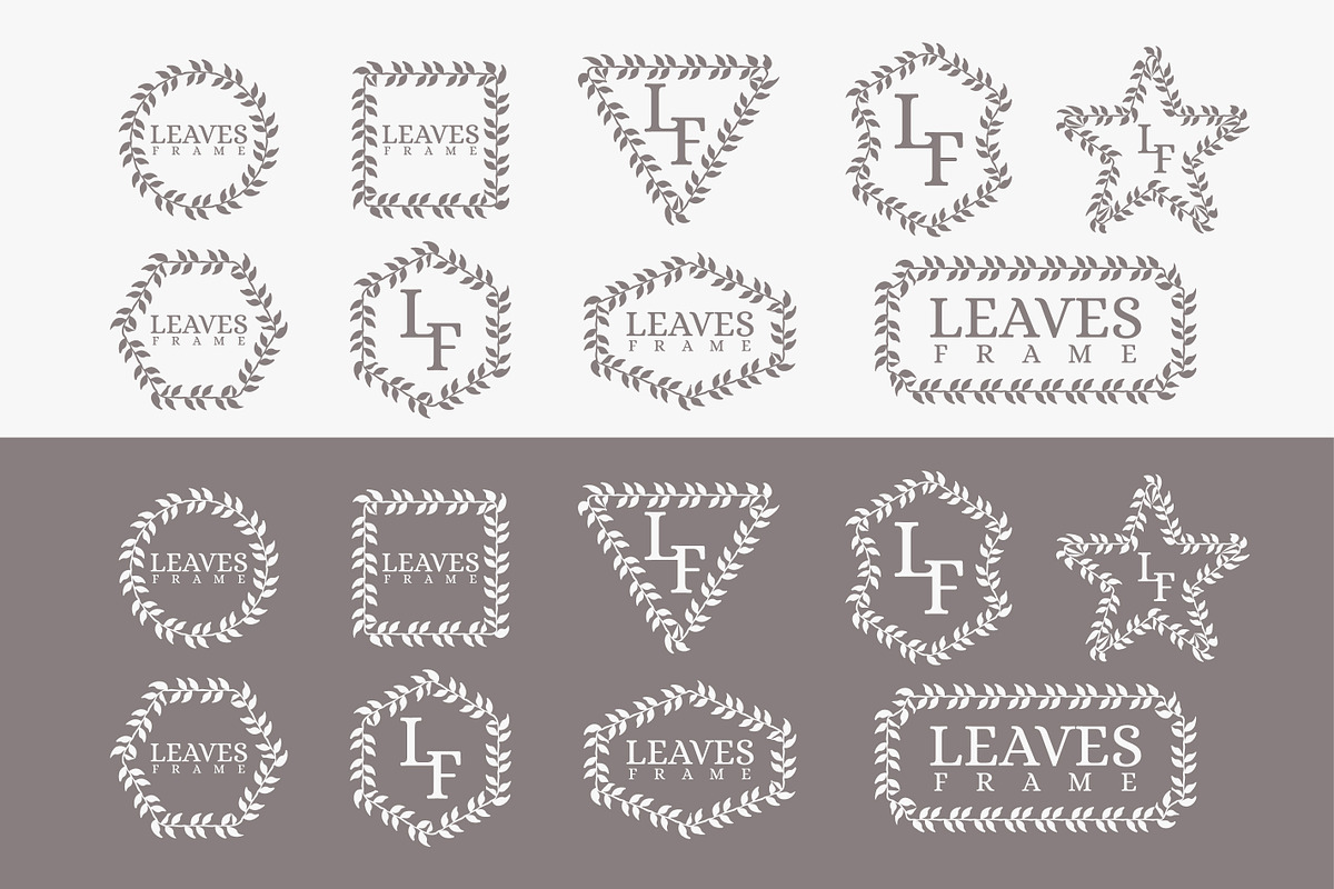 Set of leaves frame vector, an Object Graphic by DOMHOUZE