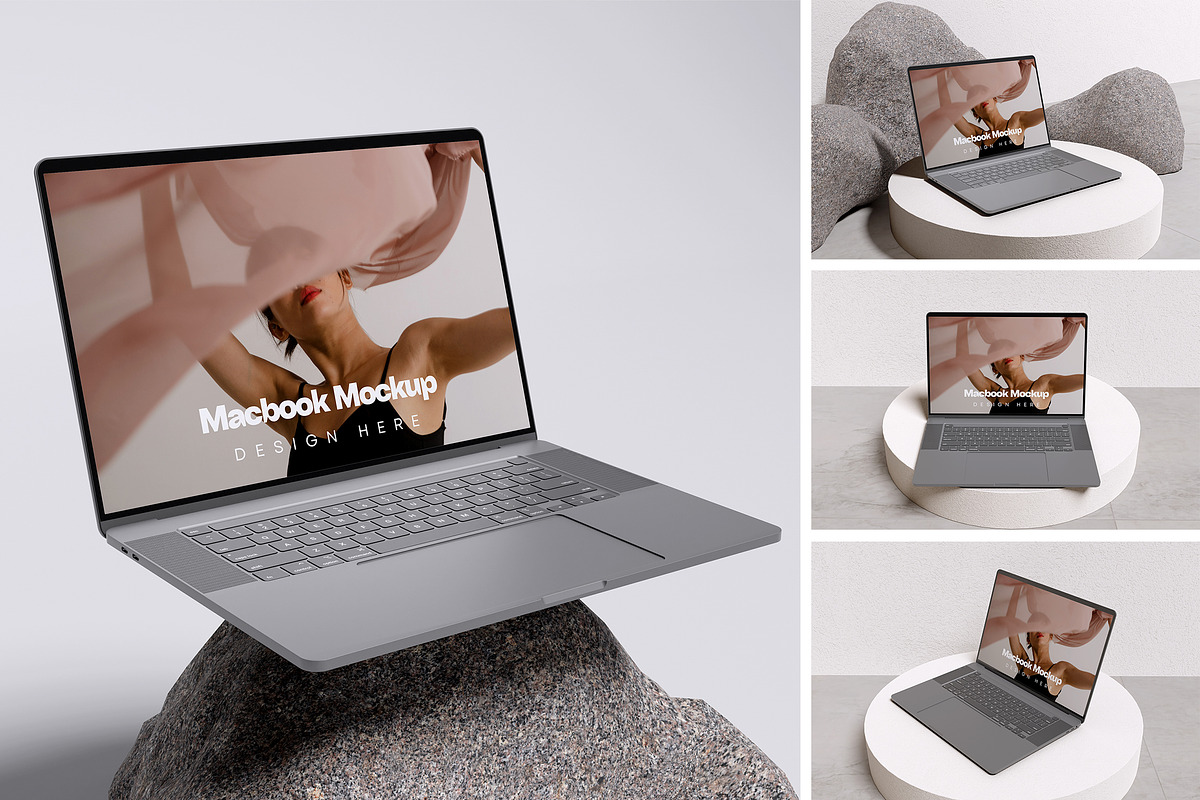 MacBook Air Mockup Set, a Wearable Device Mockup by swsi-studio (Photo 1 of 6)