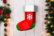 Santa socks - 3d papercraft, a Print Template by PAPER amaze (Thumbnail 1 of 4)