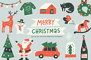 Merry Christmas vector graphics, a Decorative Illustration by Marie Smth (Thumbnail 1 of 6)