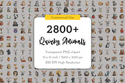 Quirky Animals Mega Bundle, an Animal Illustration by PaintPixelCo (Thumbnail 1 of 15)