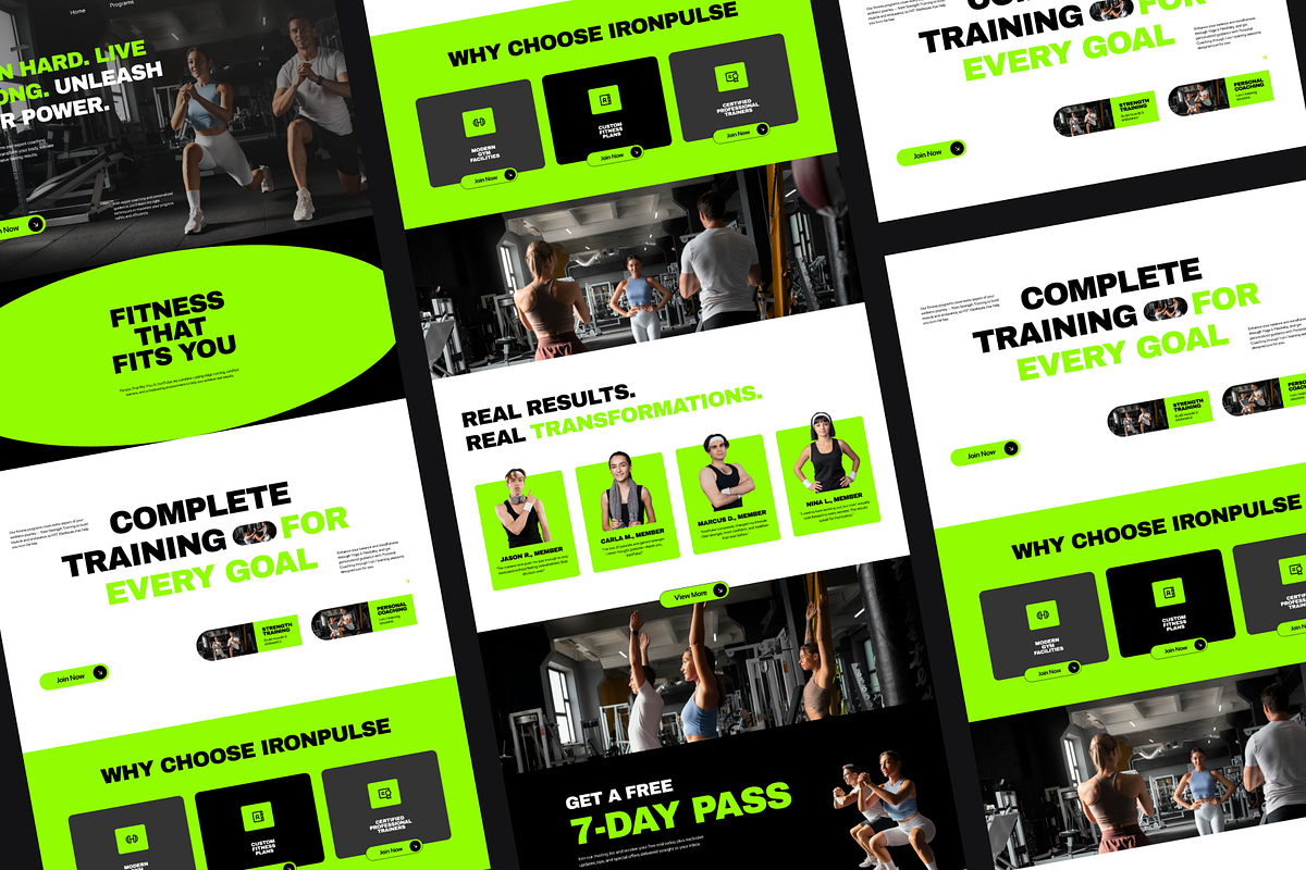 Figma Gym & Fitness Landing Page, a Landing Page Template by Musara (Photo 2 of 6)