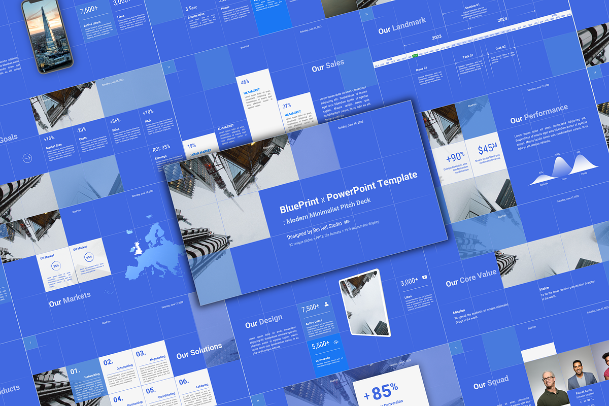 BluePrint x PowerPoint Template, a Presentation Template by Millstone