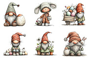 Cute Easter Gnomes Clipart, an Illustration by CreationArt (Thumbnail 3 of 6)