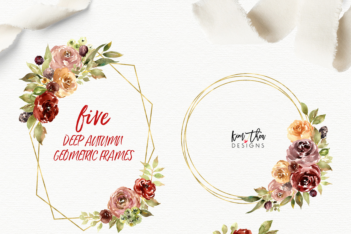 Deep Autumn Watercolor Flowers, an Illustration by Kim Thoa Designs (Photo 6 of 10)