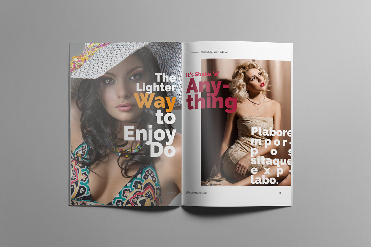 Lifestyle magazine layout 01, a Magazine Template by Swayang (Photo 8 of 22)