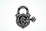 60 Ornate Key and Lock Silhouette, a Technology Illustration by Amazin_art (Thumbnail 18 of 21)