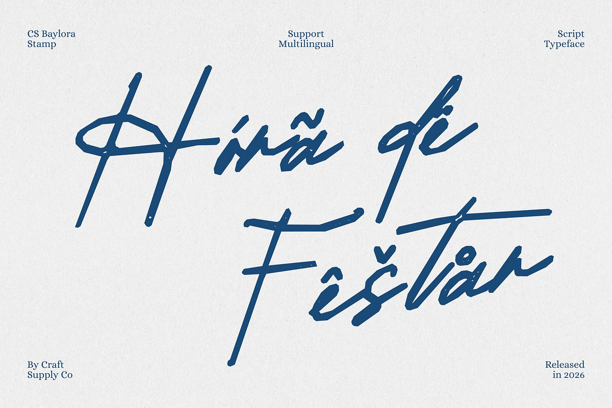 CS Baylora Stamp, a Script Font by Craft Supply Co. (Photo 7 of 8)