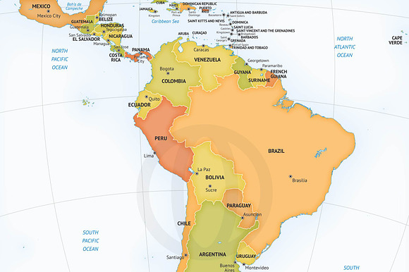Vector map continent South America preview 2