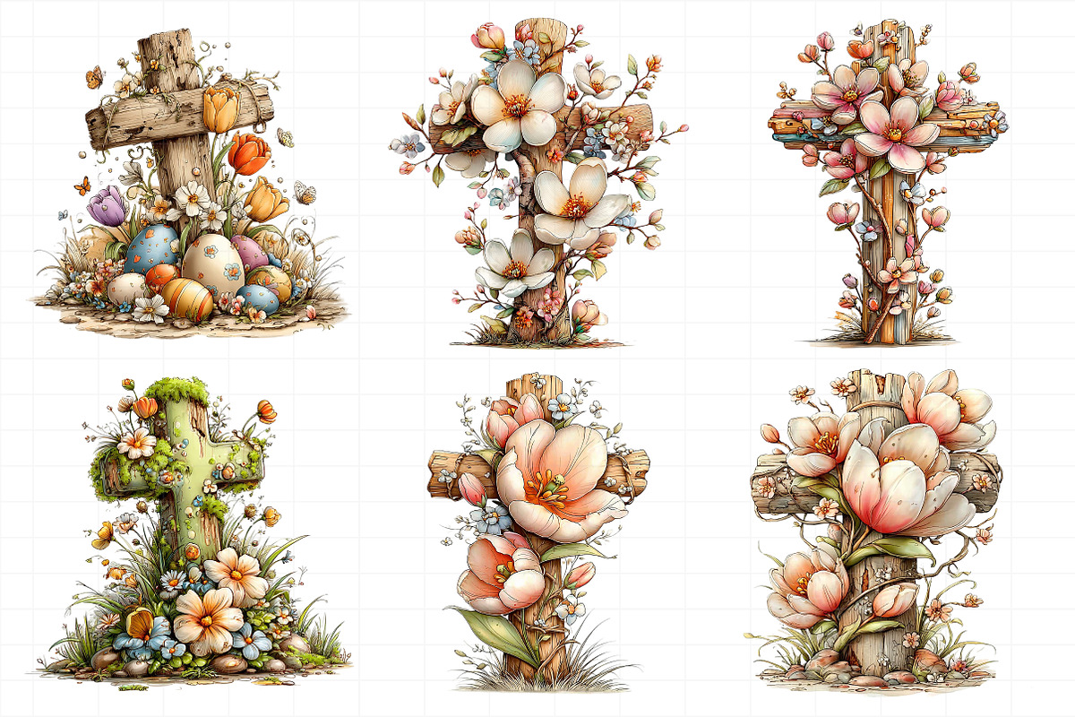 Easter Floral Cross Clipart, an Illustration by Daily.Designs (Photo 5 of 8)